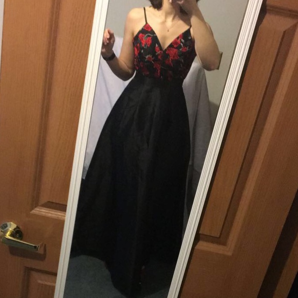 Fashion Nova Rose Embroidered Maxi Dress